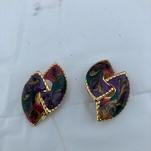 Elegant Gold and Multicolor Earrings